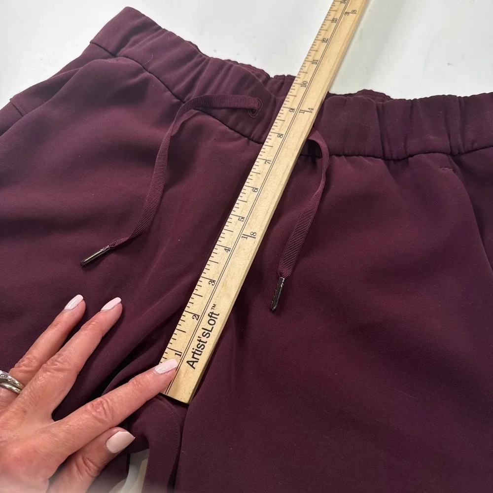 Lululemon Jogger Pants Plum Maroon Drawstring‎ Stretch Athletic Women's Size 4